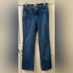 Wrangler Cash Cowgirl Cut Blue Denim Jeans Womens Size 3/4 x 32 length